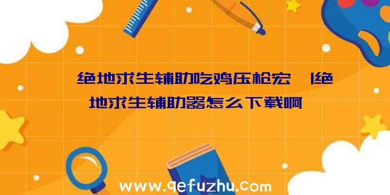 「绝地求生辅助吃鸡压枪宏」|绝地求生辅助器怎么下载啊